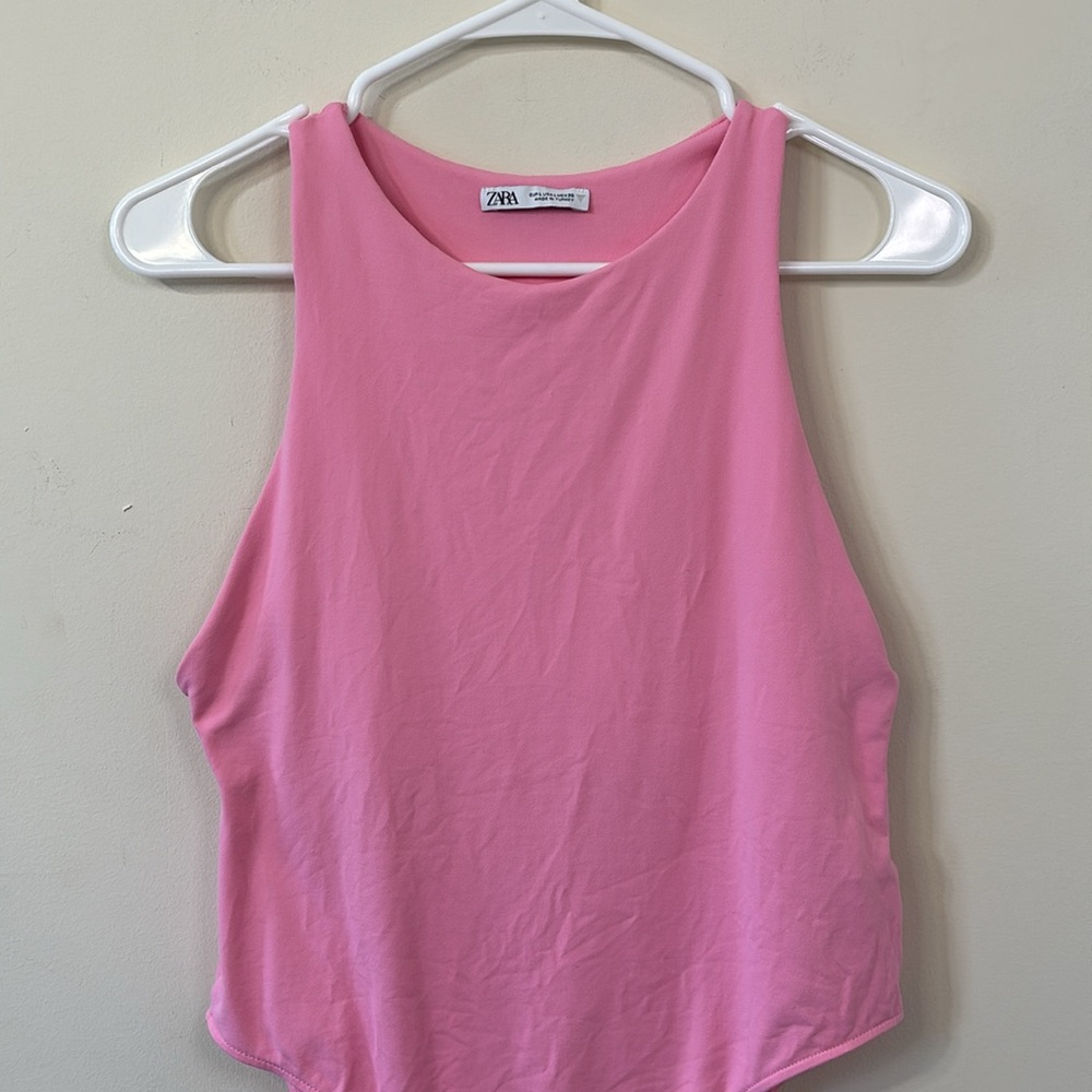 ZARA Halterneck Double Lined Bodysuit Size Large - Picture 3 of 9